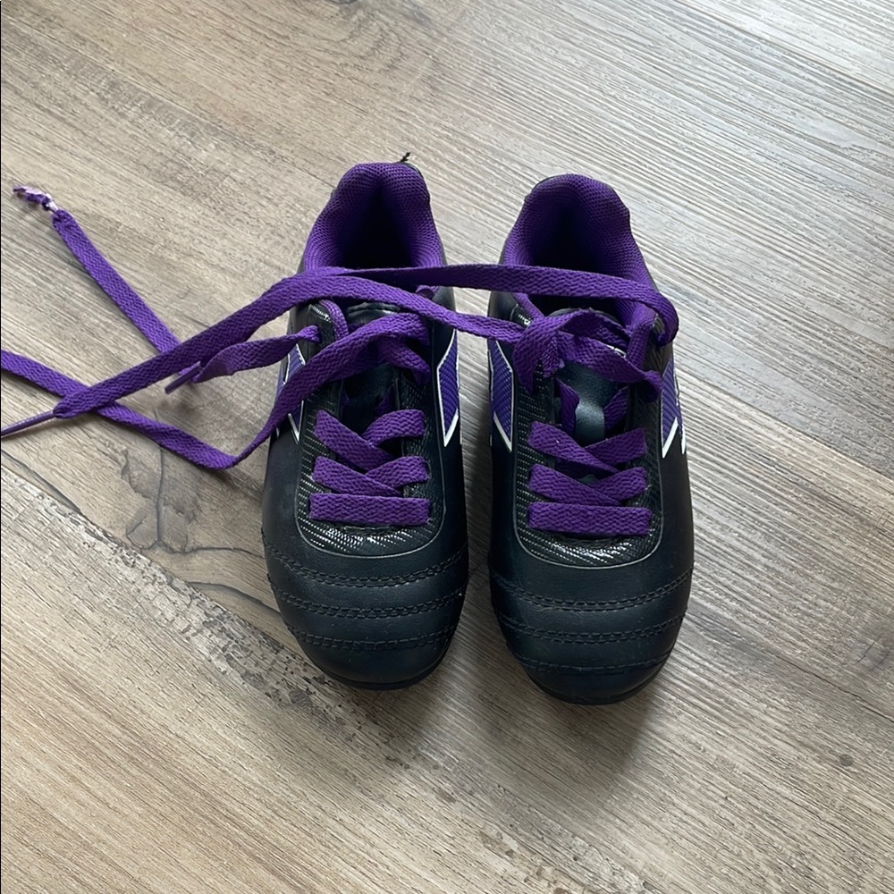 Kids Black and Purple Cleats
